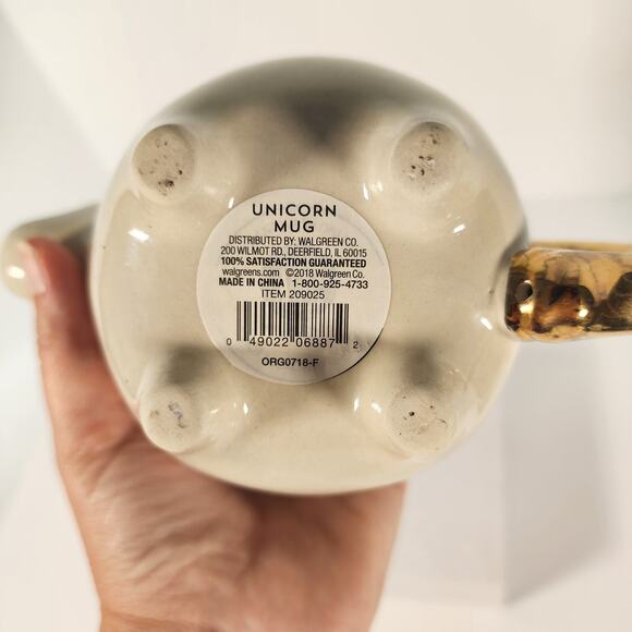 Beautiful Unicorn Mug Cup Gold & Ivory White  (G4) - Picture 8 of 10